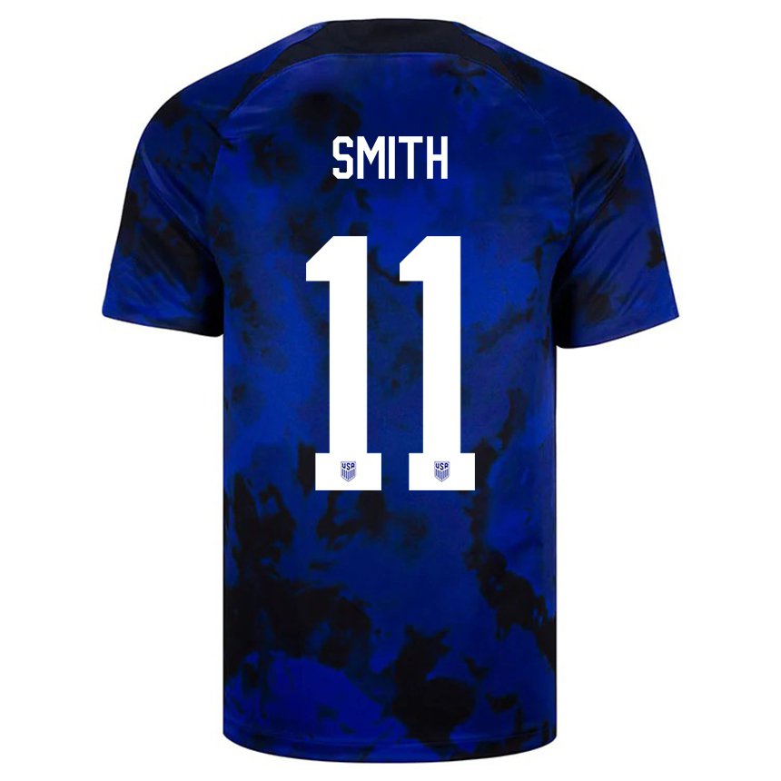 Kinder Us-amerikanische Sophia Smith #11 Königsblau Auswärtstrikot Trikot 22-24 T-shirt Belgien