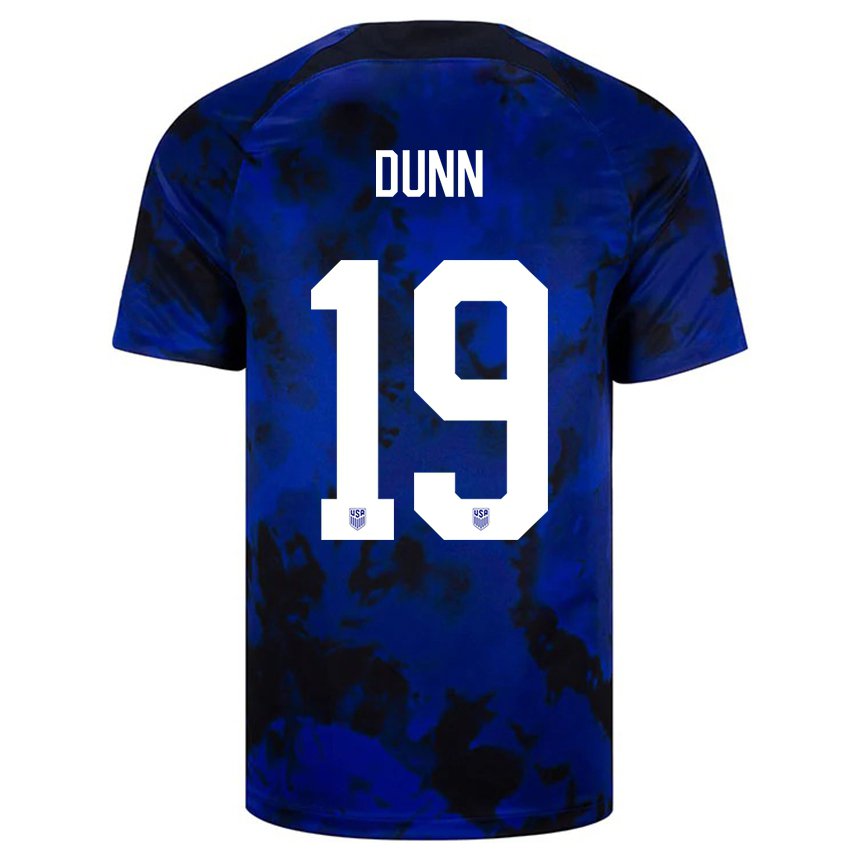 Kinder Us-amerikanische Crystal Dunn #19 Königsblau Auswärtstrikot Trikot 22-24 T-shirt Belgien