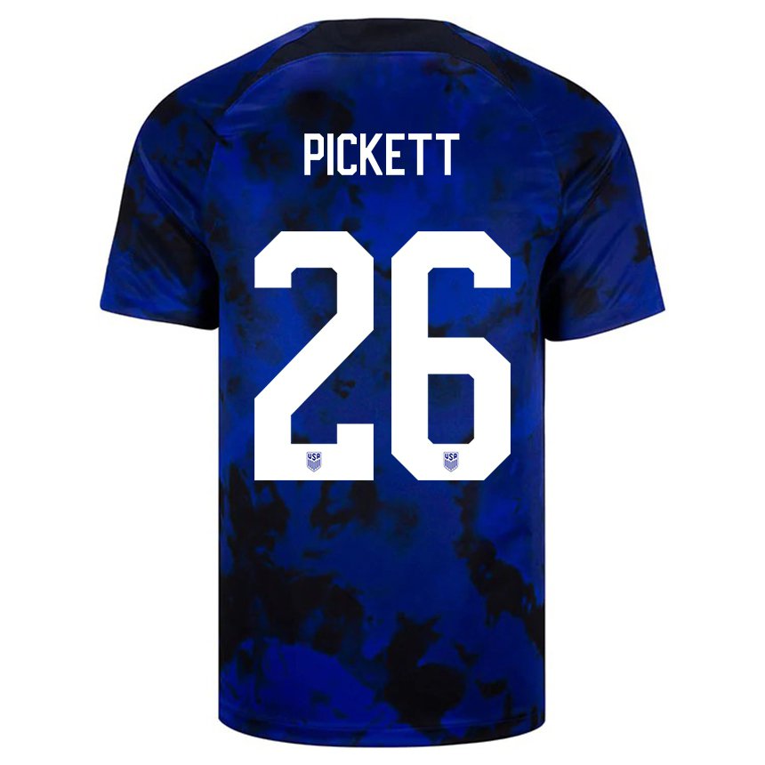 Kinder Us-amerikanische Carson Pickett #26 Königsblau Auswärtstrikot Trikot 22-24 T-shirt Belgien