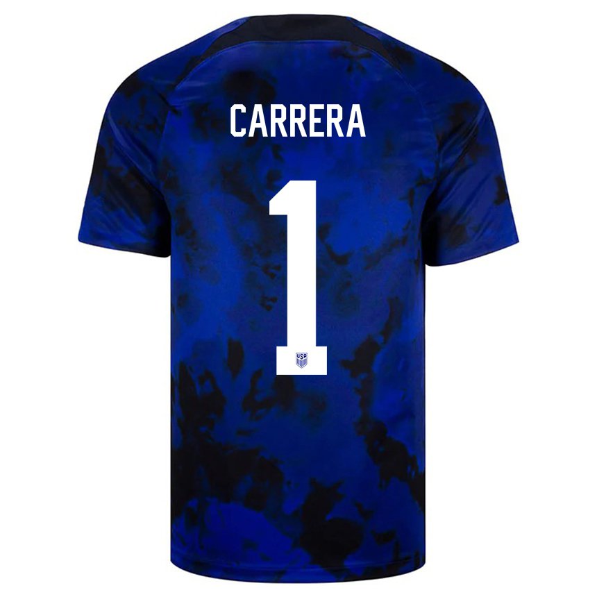 Kinder Us-amerikanische Antonio Carrera #1 Königsblau Auswärtstrikot Trikot 22-24 T-shirt Belgien