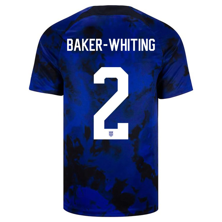 Kinder Us-amerikanische Reed Baker Whiting #2 Königsblau Auswärtstrikot Trikot 22-24 T-shirt Belgien