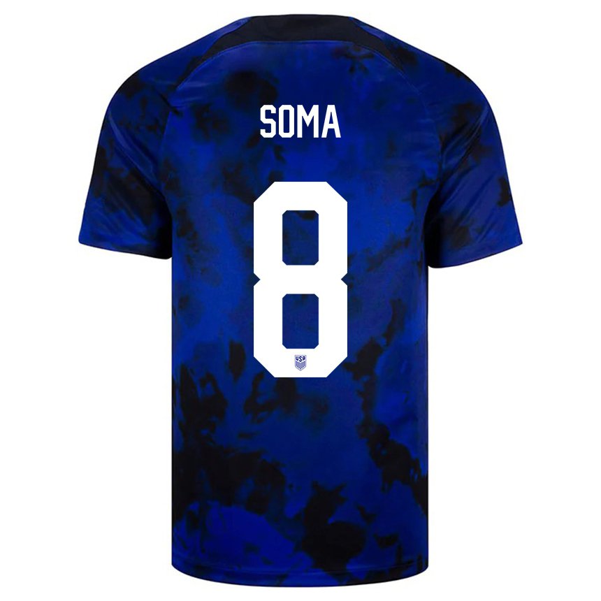 Kinder Us-amerikanische Pedro Soma #8 Königsblau Auswärtstrikot Trikot 22-24 T-shirt Belgien