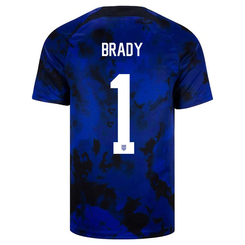 Kinder Us-amerikanische Chris Brady #1 Königsblau Auswärtstrikot Trikot 22-24 T-shirt Belgien