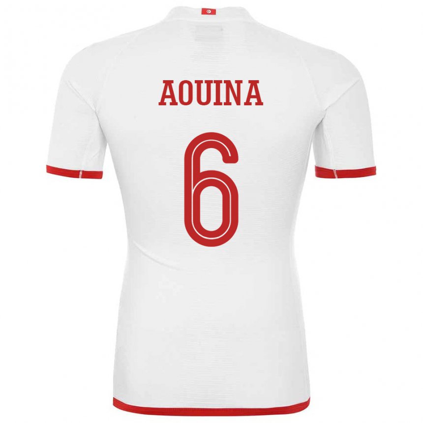 Enfant Maillot Tunisie Rania Aouina #6 Blanc Tenues Extérieur 22-24 T-shirt Belgique