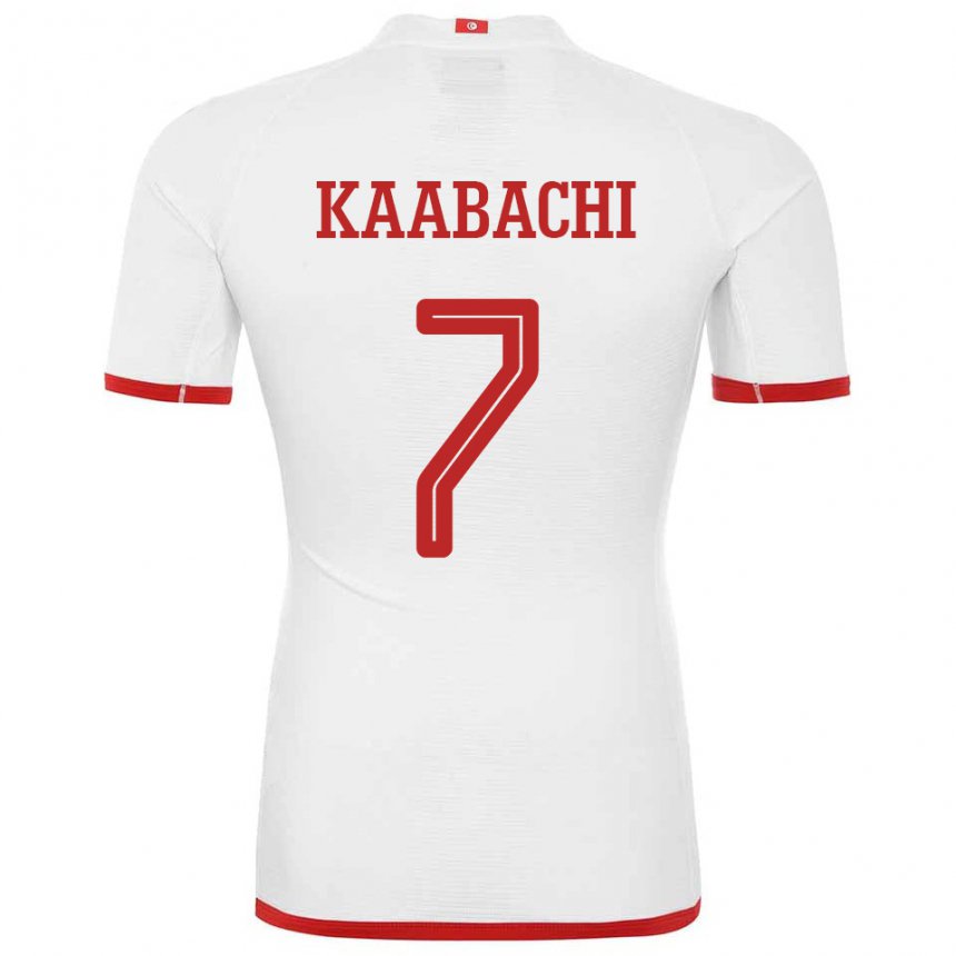 Enfant Maillot Tunisie Ella Kaabachi #7 Blanc Tenues Extérieur 22-24 T-shirt Belgique