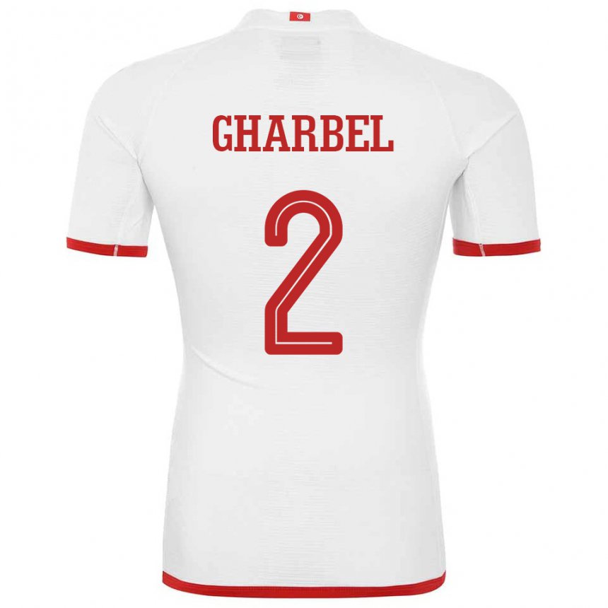 Enfant Maillot Tunisie Mahmoud Gharbel #2 Blanc Tenues Extérieur 22-24 T-shirt Belgique