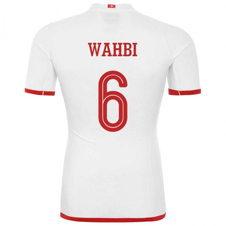 Kinder Tunesische Gaith Wahbi #6 Weiß Auswärtstrikot Trikot 22-24 T-shirt Belgien