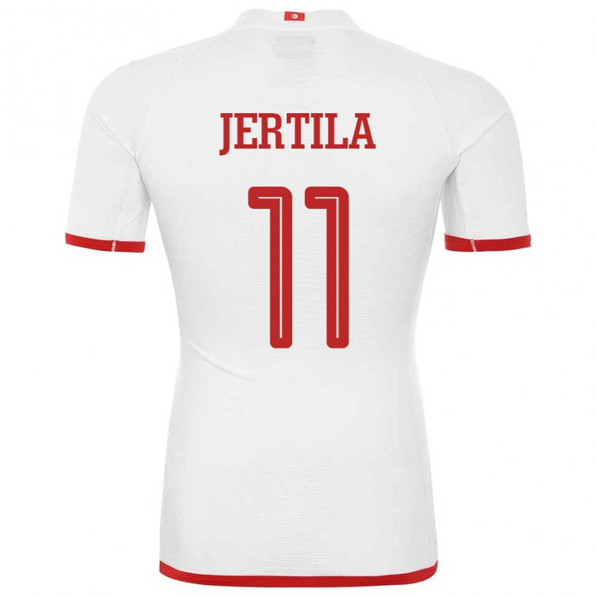 Enfant Maillot Tunisie Hedi Jertila #11 Blanc Tenues Extérieur 22-24 T-shirt Belgique