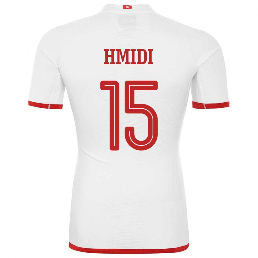 Enfant Maillot Tunisie Makolm Hmidi #15 Blanc Tenues Extérieur 22-24 T-shirt Belgique