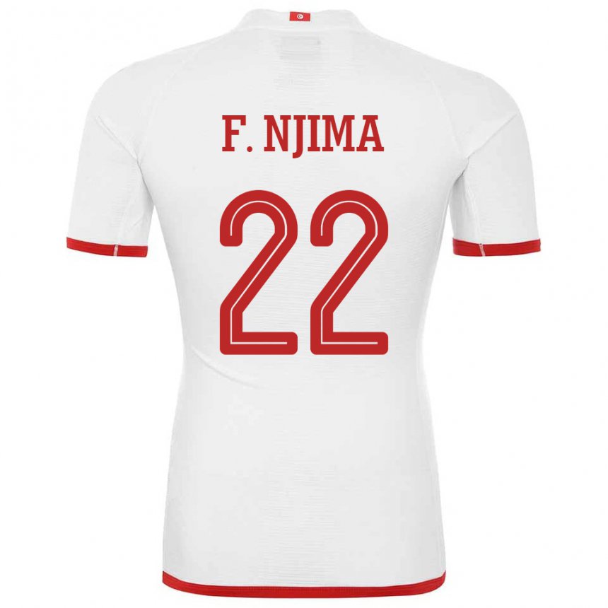 Kinder Tunesische Firas Ben Njima #22 Weiß Auswärtstrikot Trikot 22-24 T-shirt Belgien