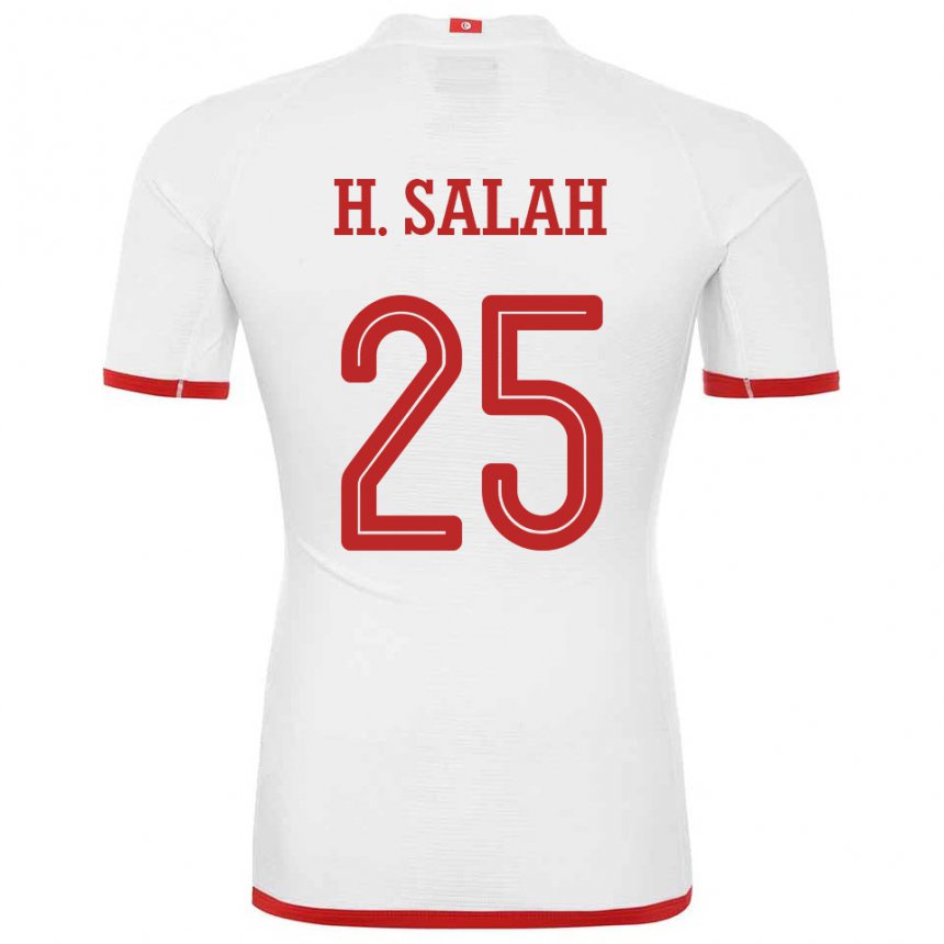 Enfant Maillot Tunisie Heni Ben Salah #25 Blanc Tenues Extérieur 22-24 T-shirt Belgique