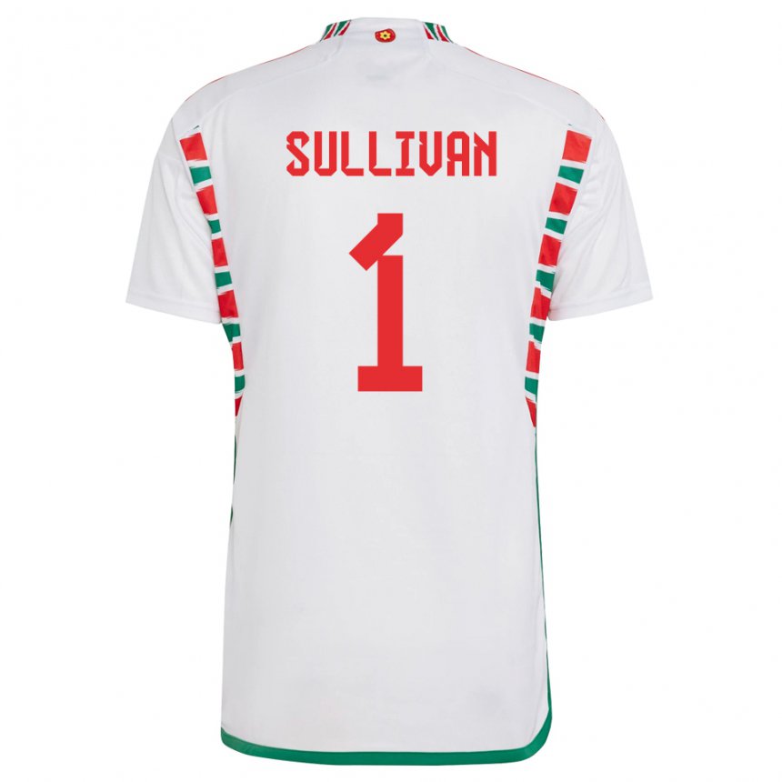 Kinder Walisische Laura O Sullivan #1 Weiß Auswärtstrikot Trikot 22-24 T-shirt Belgien