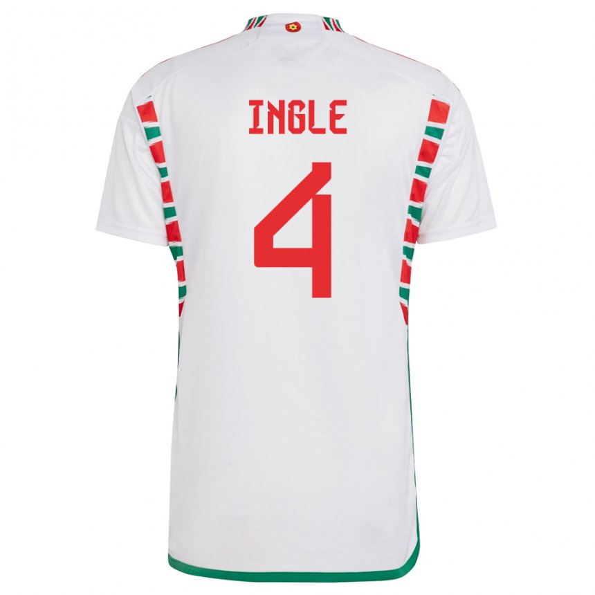 Kinder Walisische Sophie Ingle #4 Weiß Auswärtstrikot Trikot 22-24 T-shirt Belgien