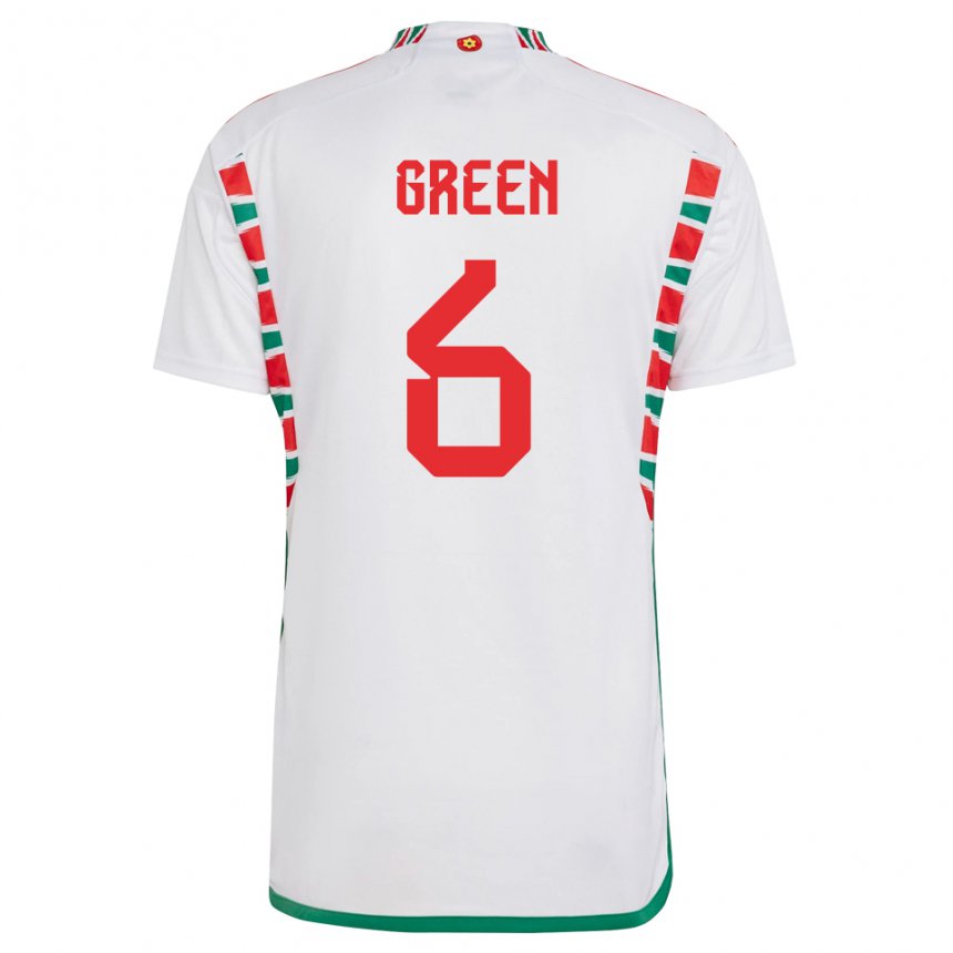Kinder Walisische Josephine Green #6 Weiß Auswärtstrikot Trikot 22-24 T-shirt Belgien