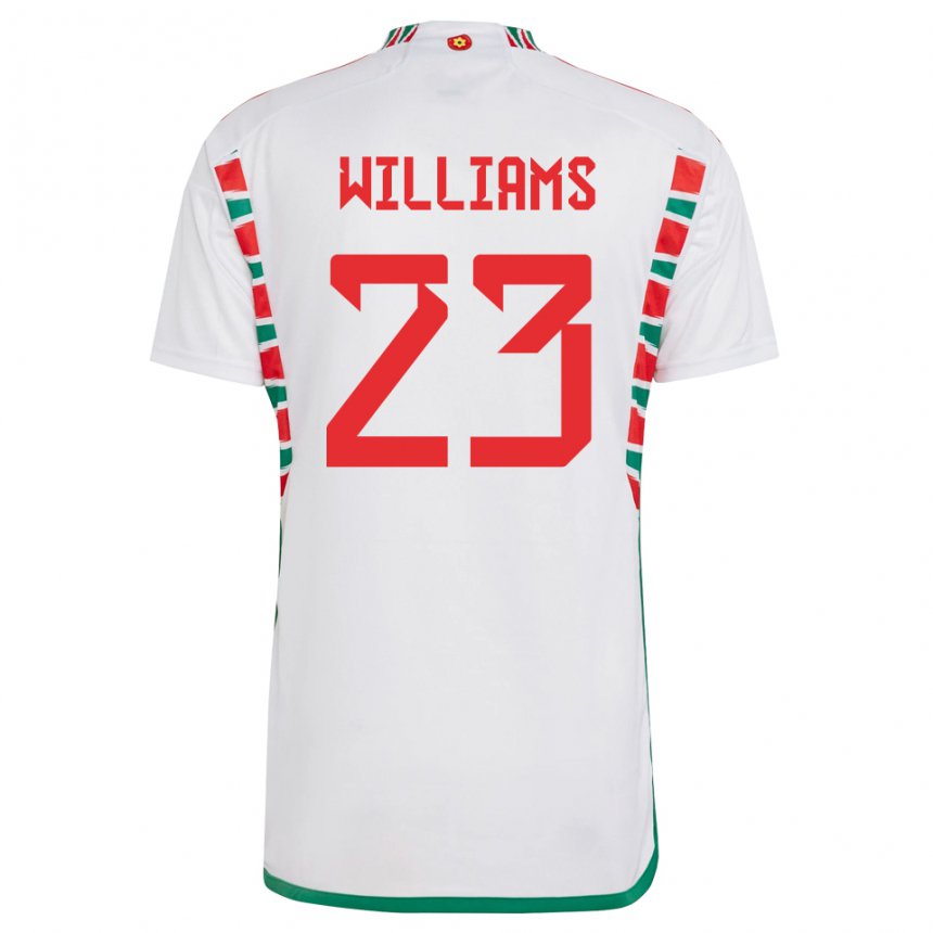 Kinder Walisische Chloe Williams #23 Weiß Auswärtstrikot Trikot 22-24 T-shirt Belgien