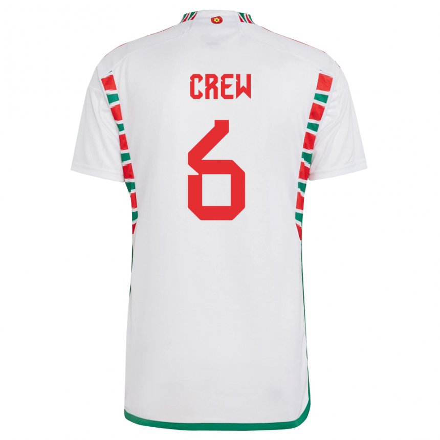 Kinder Walisische Charlie Crew #6 Weiß Auswärtstrikot Trikot 22-24 T-shirt Belgien