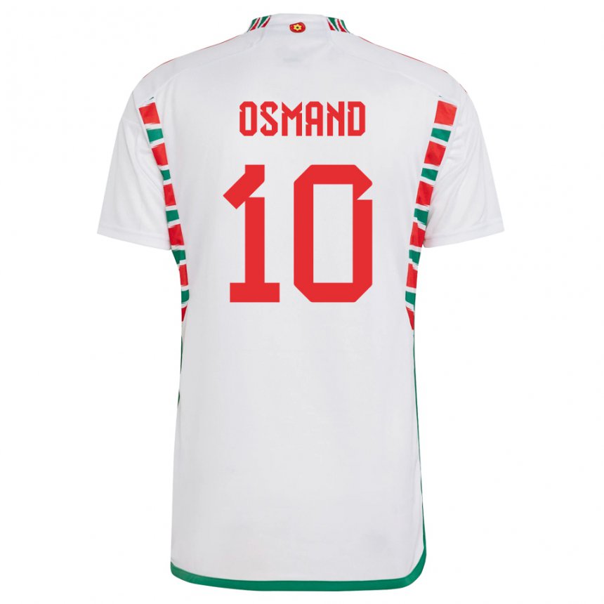 Enfant Maillot Pays De Galles Callum Osmand #10 Blanc Tenues Extérieur 22-24 T-shirt Belgique