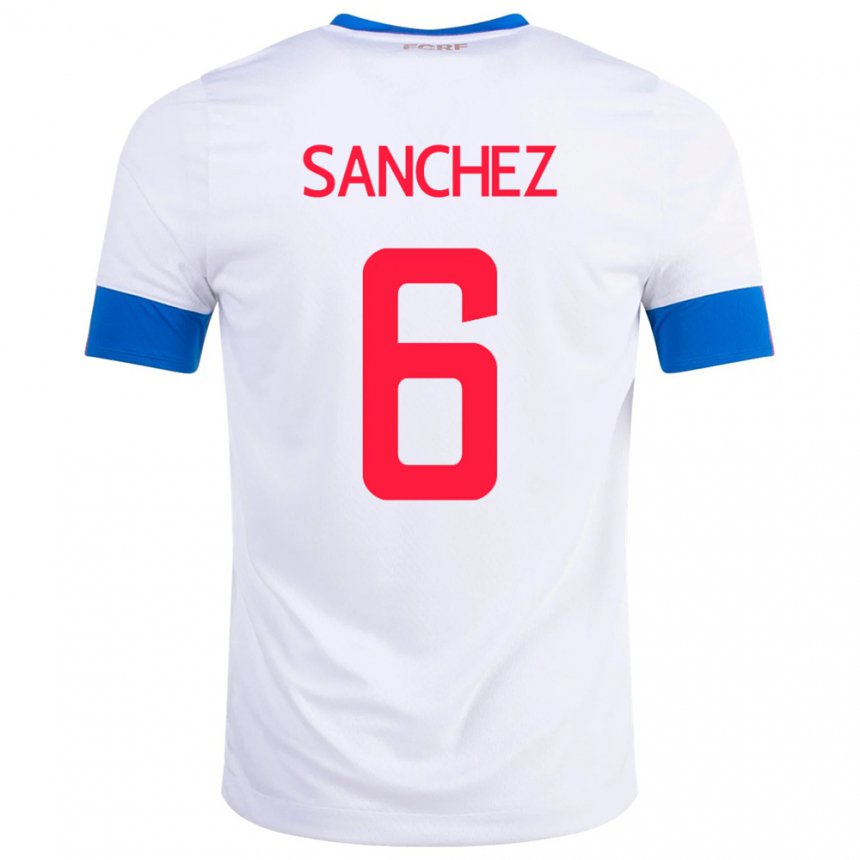 Kinder Costa-ricanische Carol Sanchez #6 Weiß Auswärtstrikot Trikot 22-24 T-shirt Belgien
