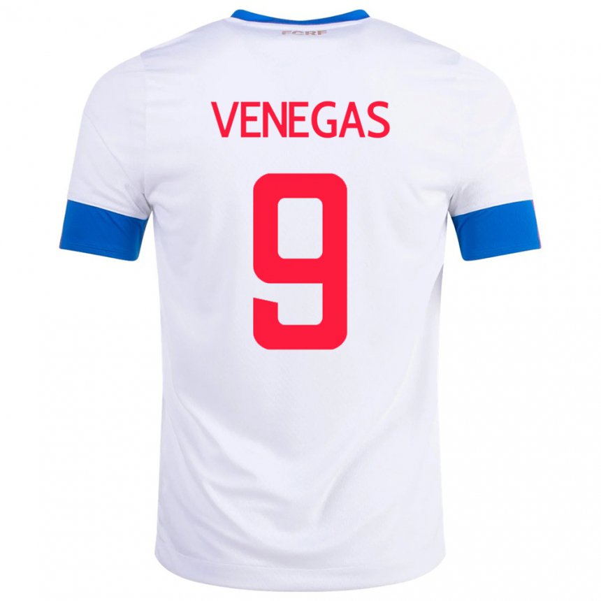 Kinder Costa-ricanische Carolina Venegas #9 Weiß Auswärtstrikot Trikot 22-24 T-shirt Belgien