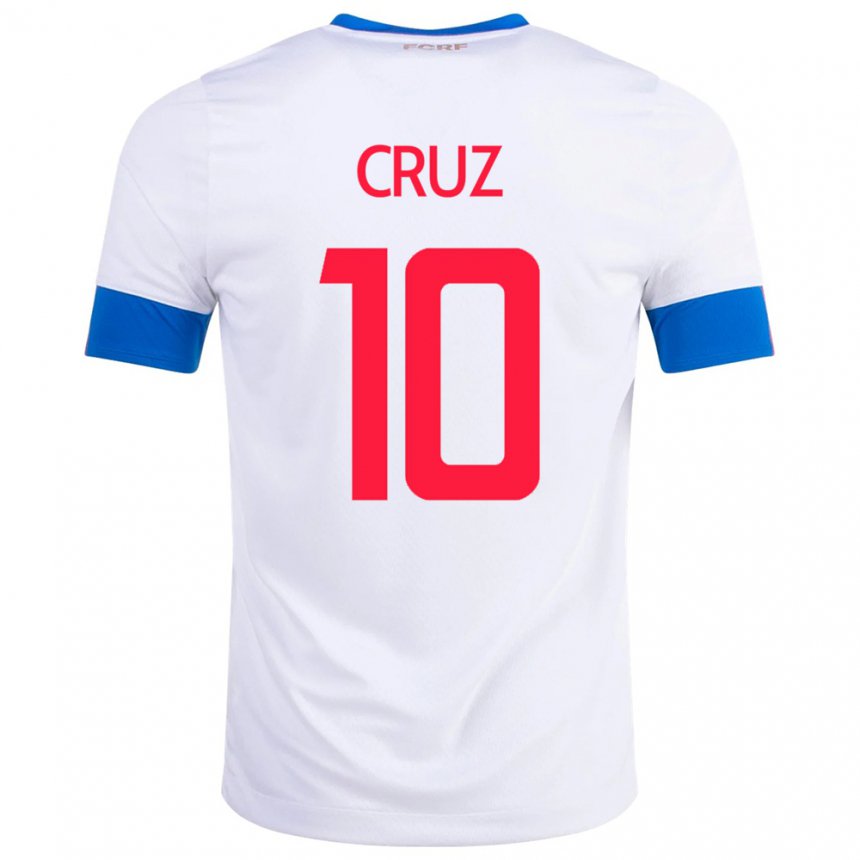 Kinder Costa-ricanische Shirley Cruz #10 Weiß Auswärtstrikot Trikot 22-24 T-shirt Belgien