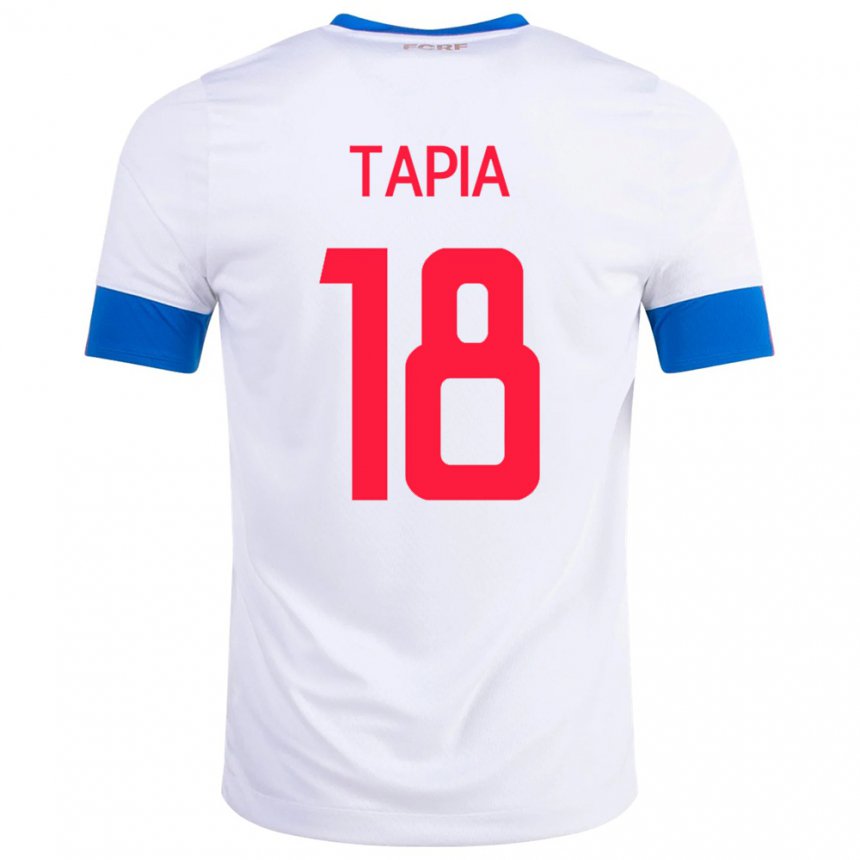 Kinder Costa-ricanische Priscilla Tapia #18 Weiß Auswärtstrikot Trikot 22-24 T-shirt Belgien