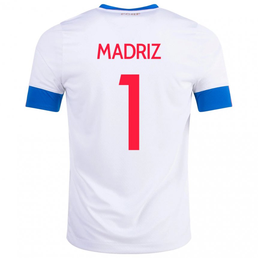 Kinder Costa-ricanische Abraham Madriz #1 Weiß Auswärtstrikot Trikot 22-24 T-shirt Belgien