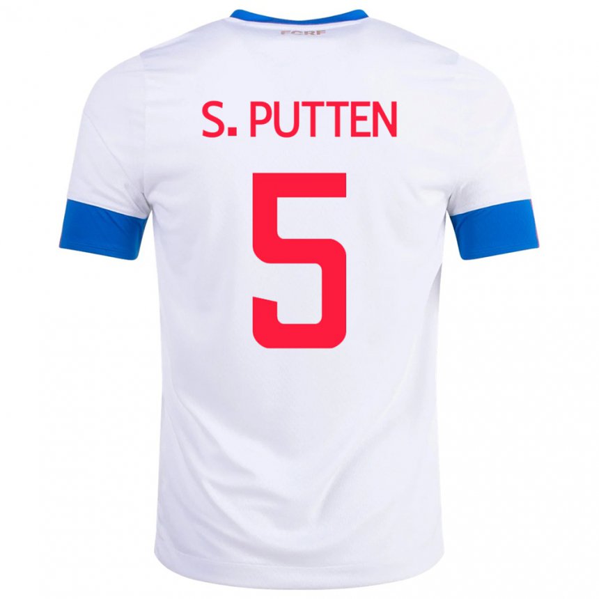Kinder Costa-ricanische Santiago Van Der Putten #5 Weiß Auswärtstrikot Trikot 22-24 T-shirt Belgien