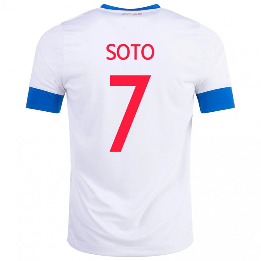 Kinder Costa-ricanische Andrey Soto #7 Weiß Auswärtstrikot Trikot 22-24 T-shirt Belgien