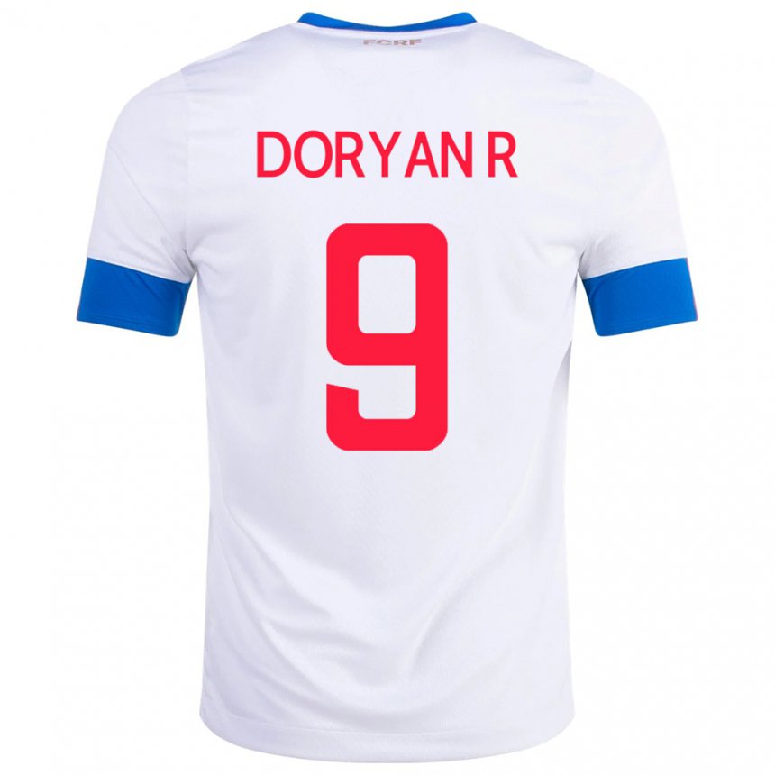 Kinder Costa-ricanische Doryan Rodriguez #9 Weiß Auswärtstrikot Trikot 22-24 T-shirt Belgien