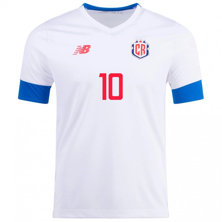 Kinder Costa-ricanische Brandon Aguilera #10 Weiß Auswärtstrikot Trikot 22-24 T-shirt Belgien