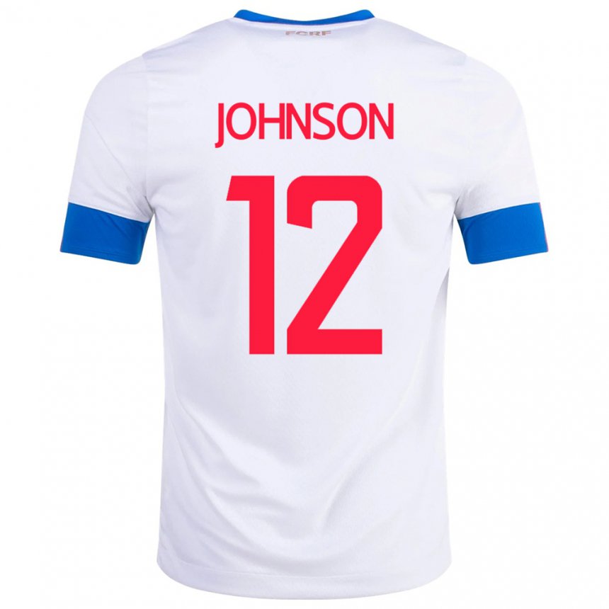 Kinder Costa-ricanische Shawn Johnson #12 Weiß Auswärtstrikot Trikot 22-24 T-shirt Belgien