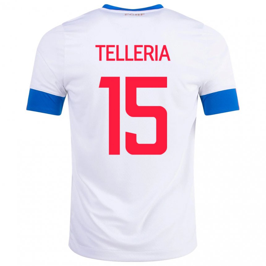 Kinder Costa-ricanische Jostin Telleria #15 Weiß Auswärtstrikot Trikot 22-24 T-shirt Belgien