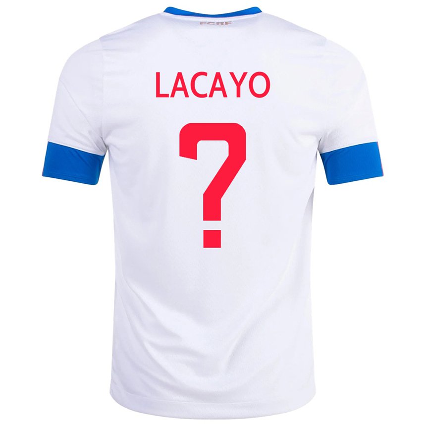 Kinder Costa-ricanische Marcelo Lacayo #0 Weiß Auswärtstrikot Trikot 22-24 T-shirt Belgien