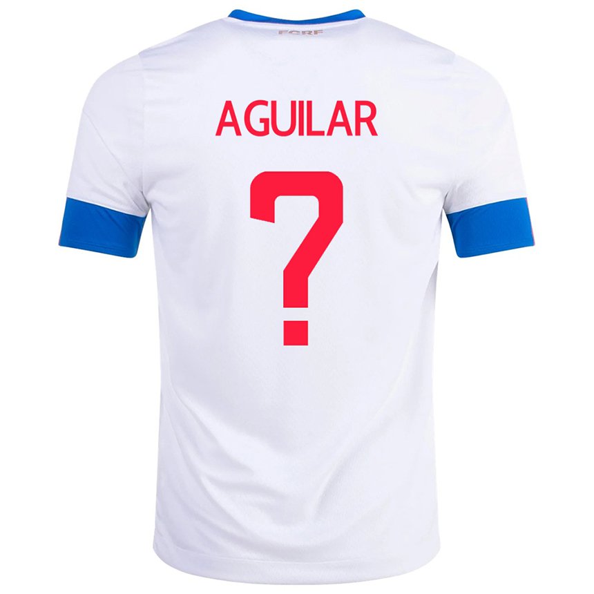 Kinder Costa-ricanische Deylan Aguilar #0 Weiß Auswärtstrikot Trikot 22-24 T-shirt Belgien
