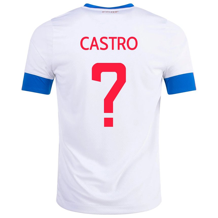 Kinder Costa-ricanische Mathias Castro #0 Weiß Auswärtstrikot Trikot 22-24 T-shirt Belgien