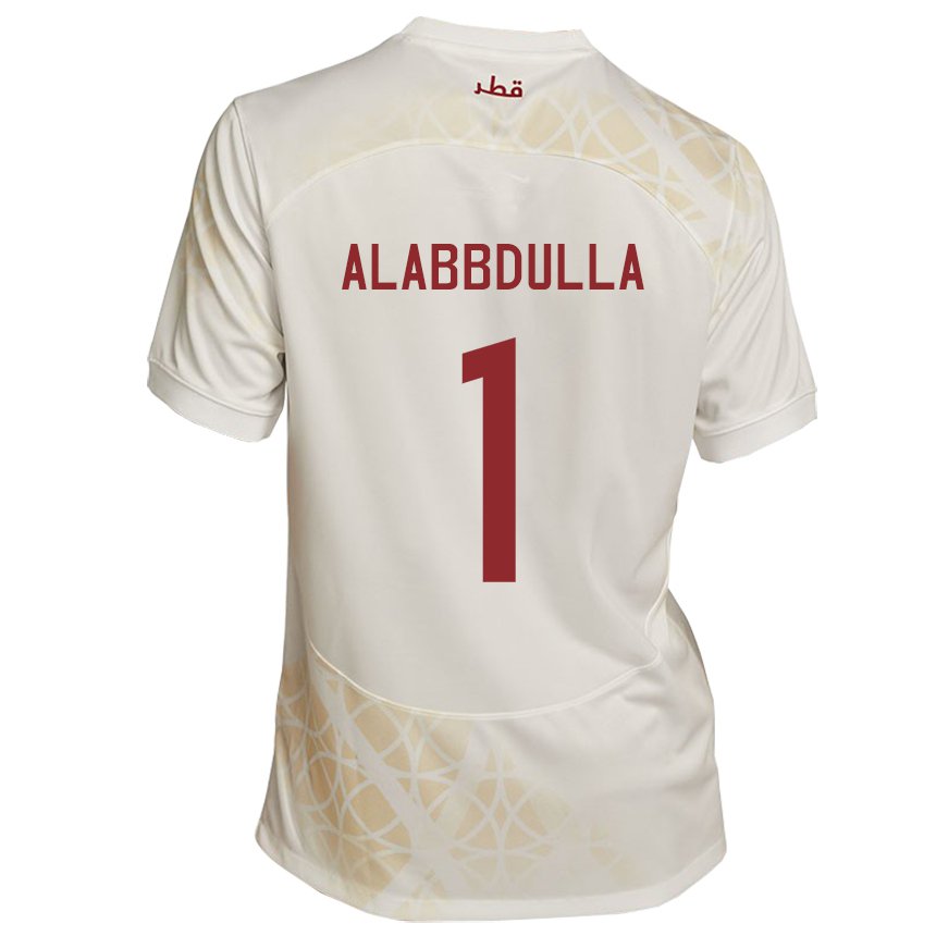 Enfant Maillot Qatar Latifa Alabbdulla #1 Beige Doré Tenues Extérieur 22-24 T-shirt Belgique