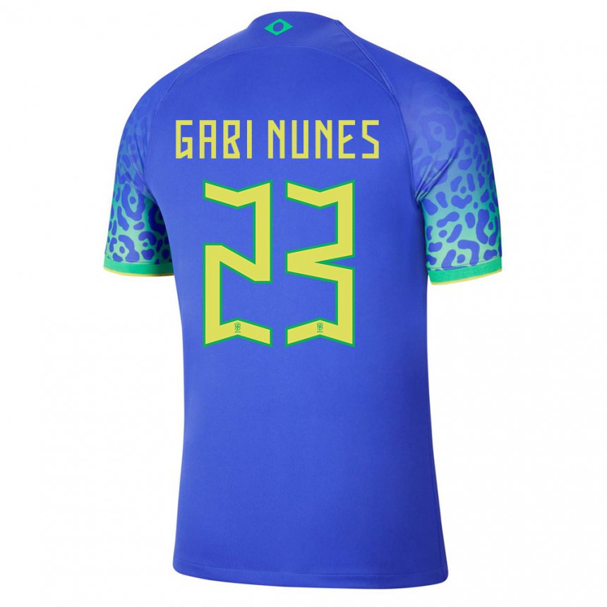 Kinder Brasilianische Gabi Nunes #23 Blau Auswärtstrikot Trikot 22-24 T-shirt Belgien