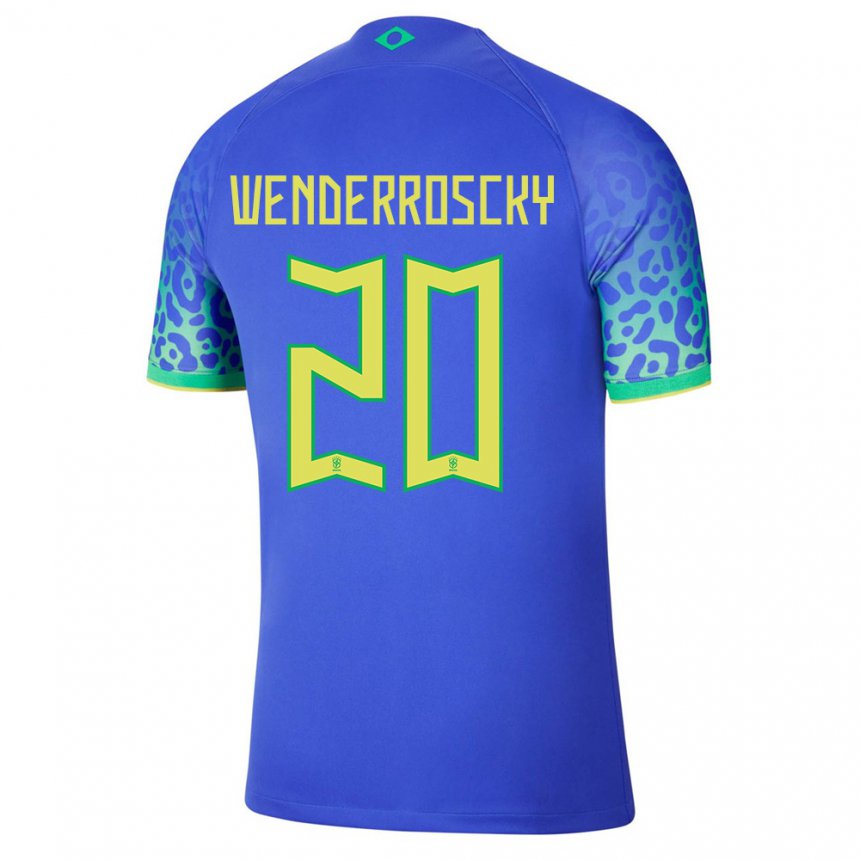 Kinder Brasilianische Arthur Wenderroscky #20 Blau Auswärtstrikot Trikot 22-24 T-shirt Belgien