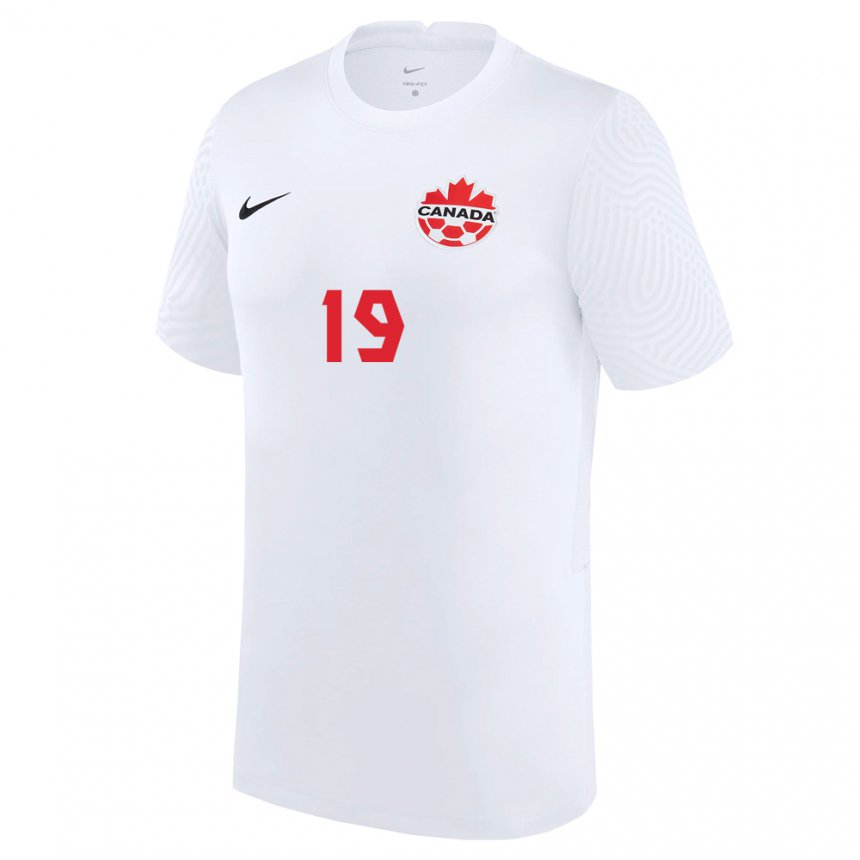 Kinder Kanadische Adriana Leon #19 Weiß Auswärtstrikot Trikot 22-24 T-shirt Belgien