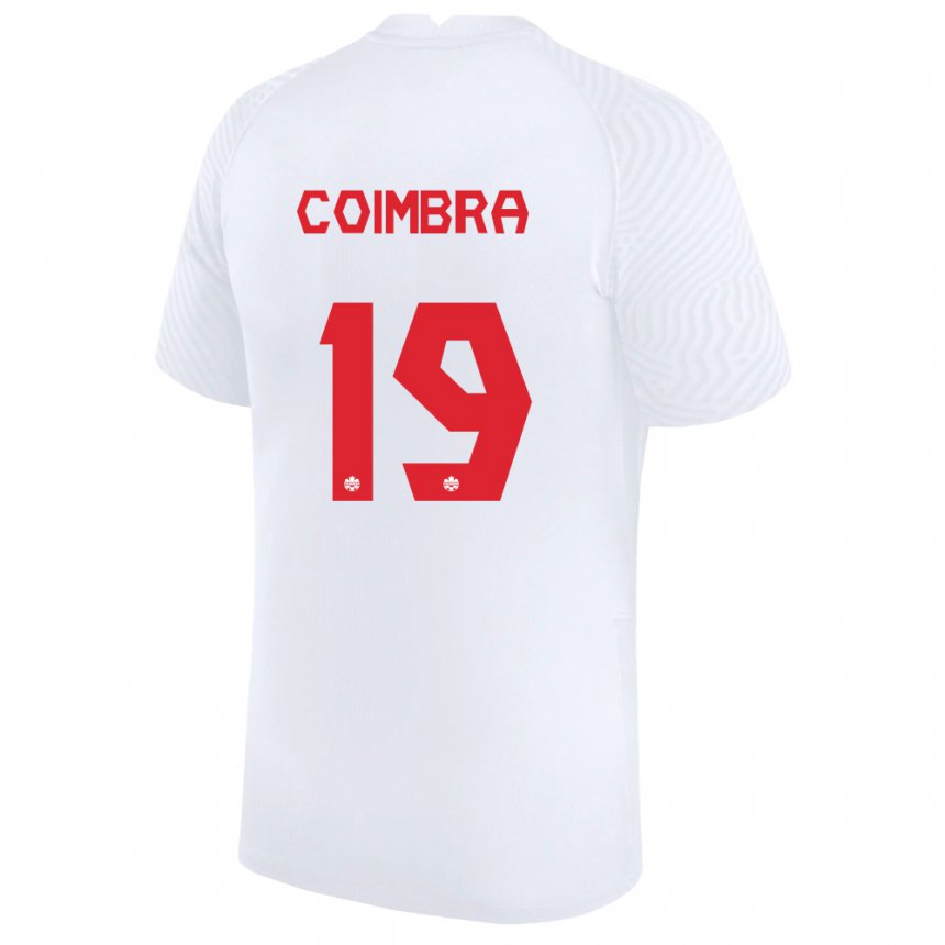 Enfant Maillot Canada Tiago Coimbra #19 Blanc Tenues Extérieur 22-24 T-shirt Belgique