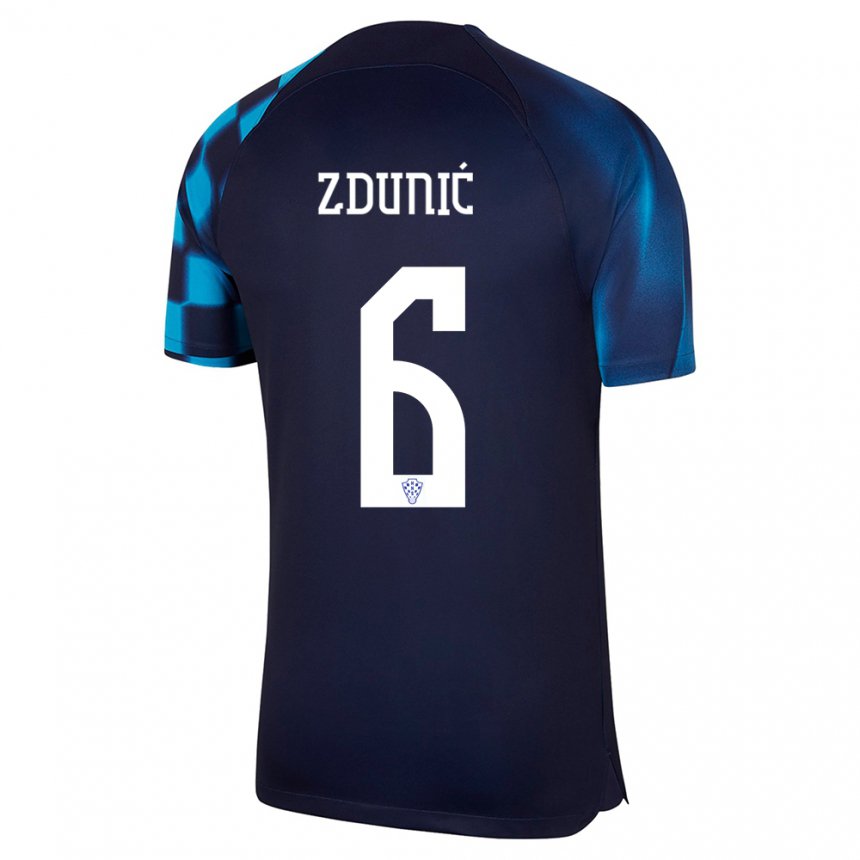Kinder Kroatische Lea Zdunic #6 Dunkelblau Auswärtstrikot Trikot 22-24 T-shirt Belgien