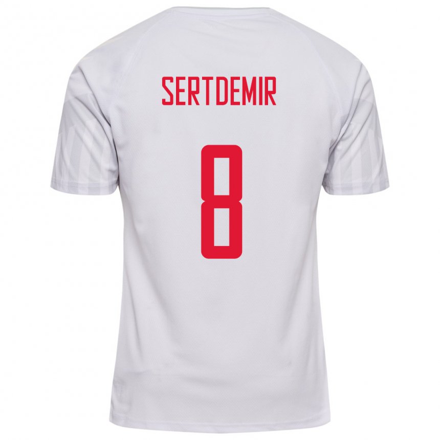 Kinder Dänische Zidan Sertdemir #8 Weiß Auswärtstrikot Trikot 22-24 T-shirt Belgien