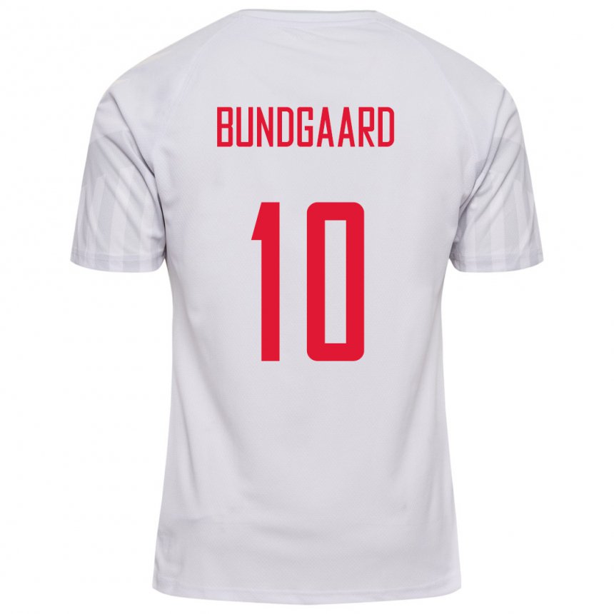 Enfant Maillot Danemark Filip Bundgaard #10 Blanc Tenues Extérieur 22-24 T-shirt Belgique