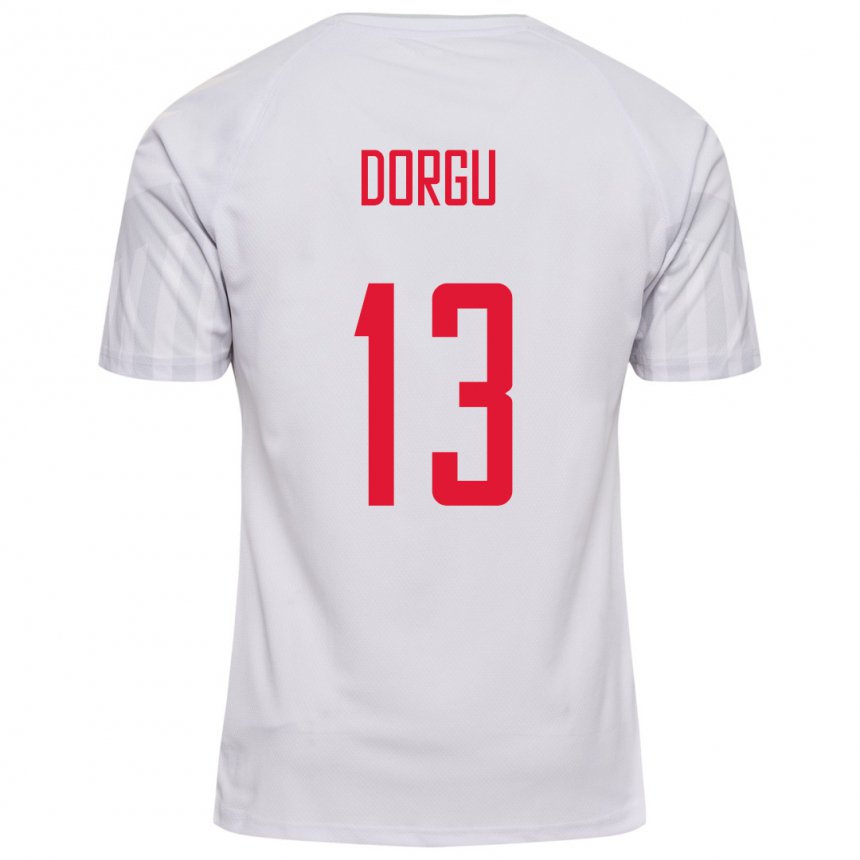 Enfant Maillot Danemark Patrick Dorgu #13 Blanc Tenues Extérieur 22-24 T-shirt Belgique