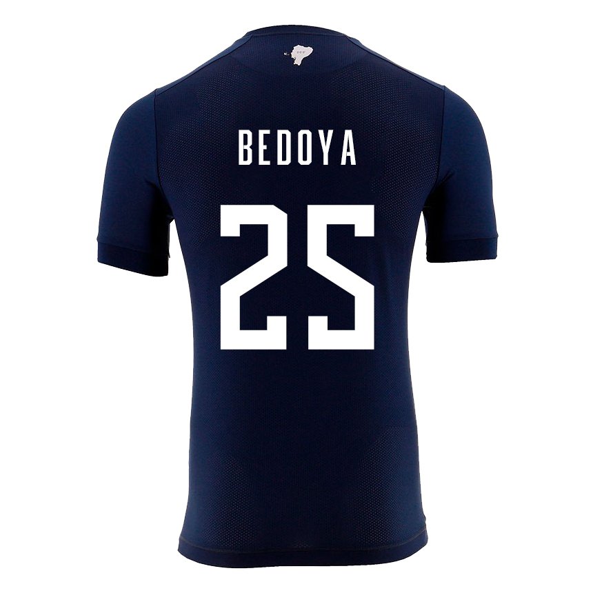Kinder Ecuadorianische Jaydah Bedoya #25 Marineblau Auswärtstrikot Trikot 22-24 T-shirt Belgien