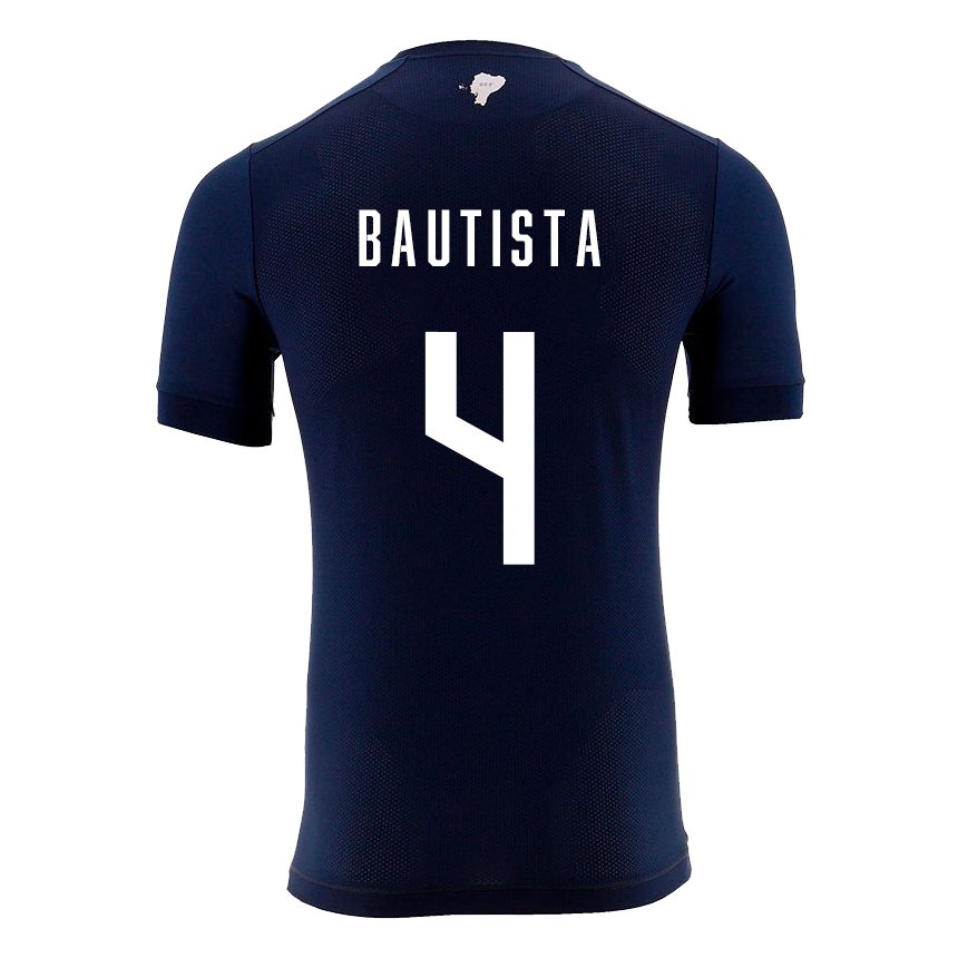 Kinder Ecuadorianische Davis Bautista #4 Marineblau Auswärtstrikot Trikot 22-24 T-shirt Belgien
