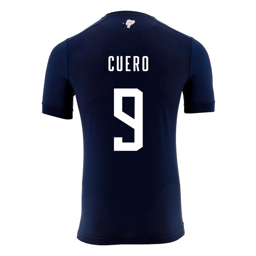 Kinder Ecuadorianische Justin Cuero #9 Marineblau Auswärtstrikot Trikot 22-24 T-shirt Belgien