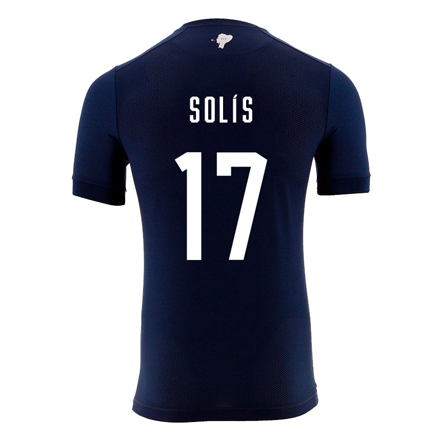 Enfant Maillot Équateur Mathias Solis #17 Bleu Marine Tenues Extérieur 22-24 T-shirt Belgique