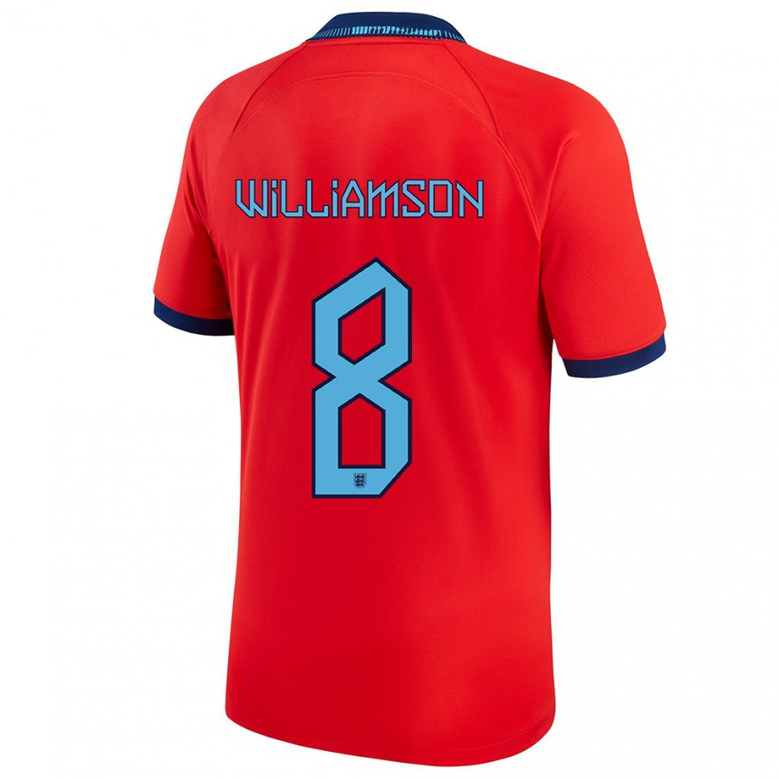 Kinder Englische Leah Williamson #8 Rot Auswärtstrikot Trikot 22-24 T-shirt Belgien