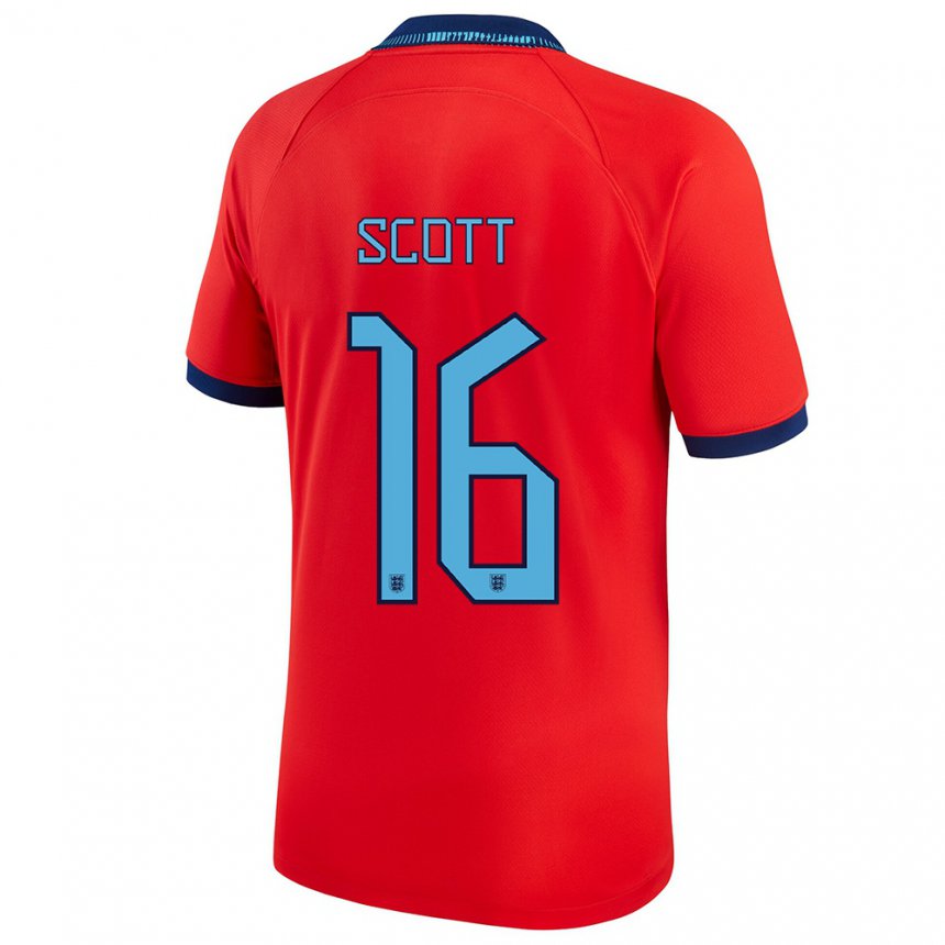 Kinder Englische Jill Scott #16 Rot Auswärtstrikot Trikot 22-24 T-shirt Belgien